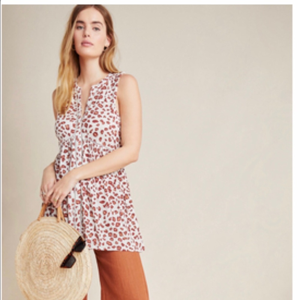 Anthropologie Nia Tunic Leopard Print New NWT